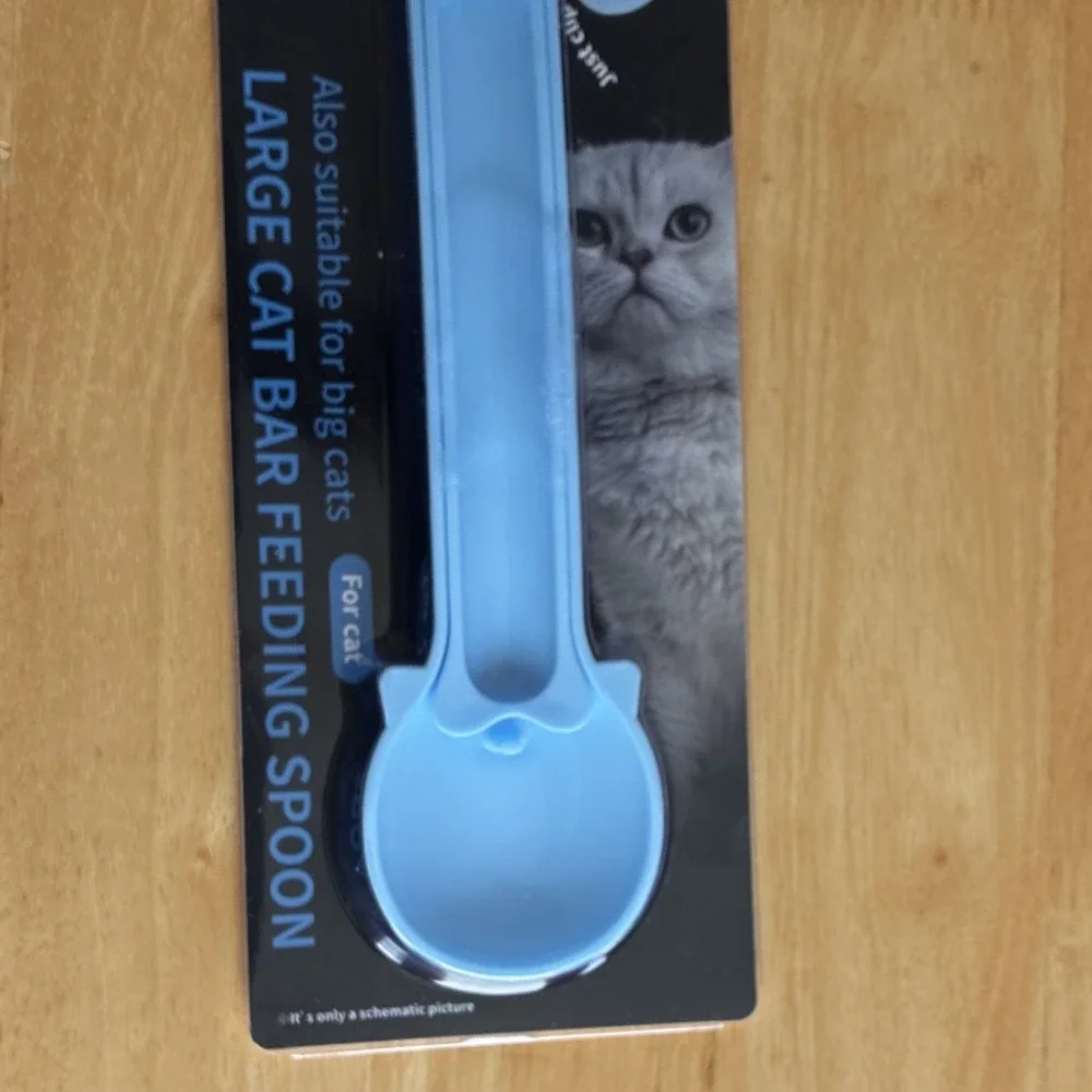 Cat Food Dispenser & Scoop Large Wide Spoon Blue🐱🐱
